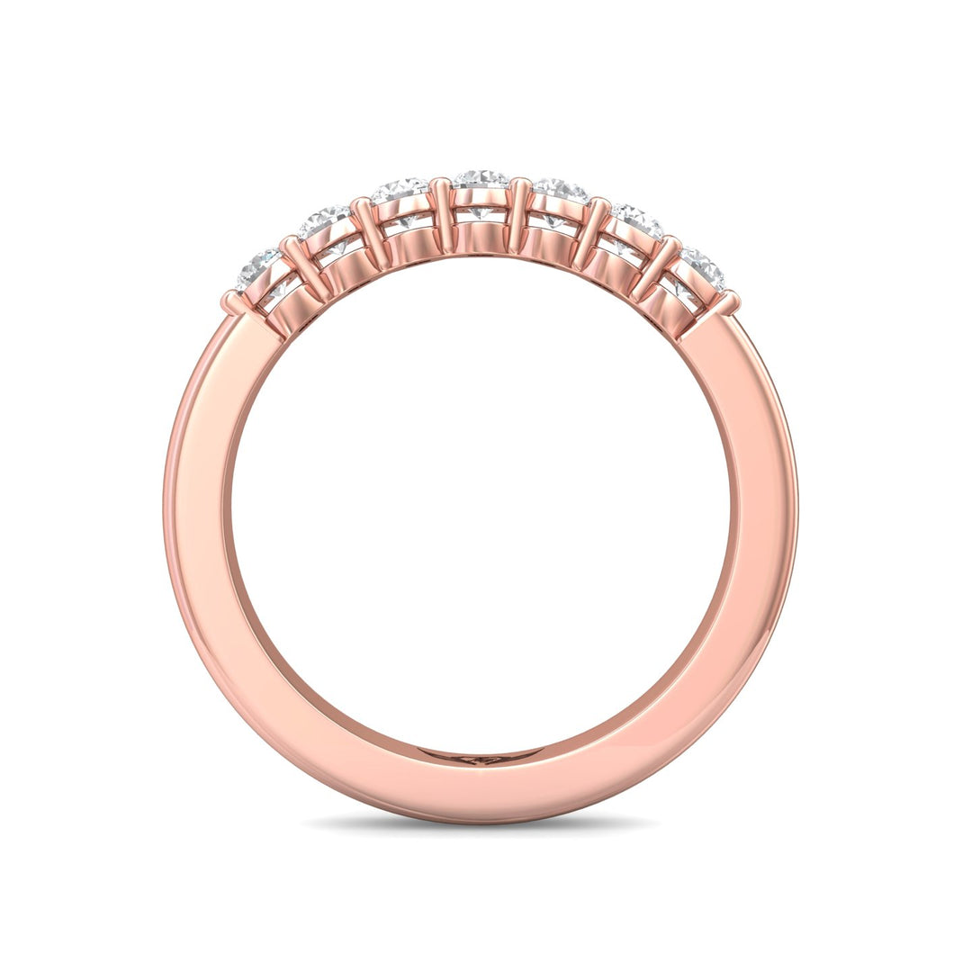 14K Gold Pink Channel/Shared Prong Wedding Band from the Channel/Shared Prong collection - SPWBAR7-.50_14KP