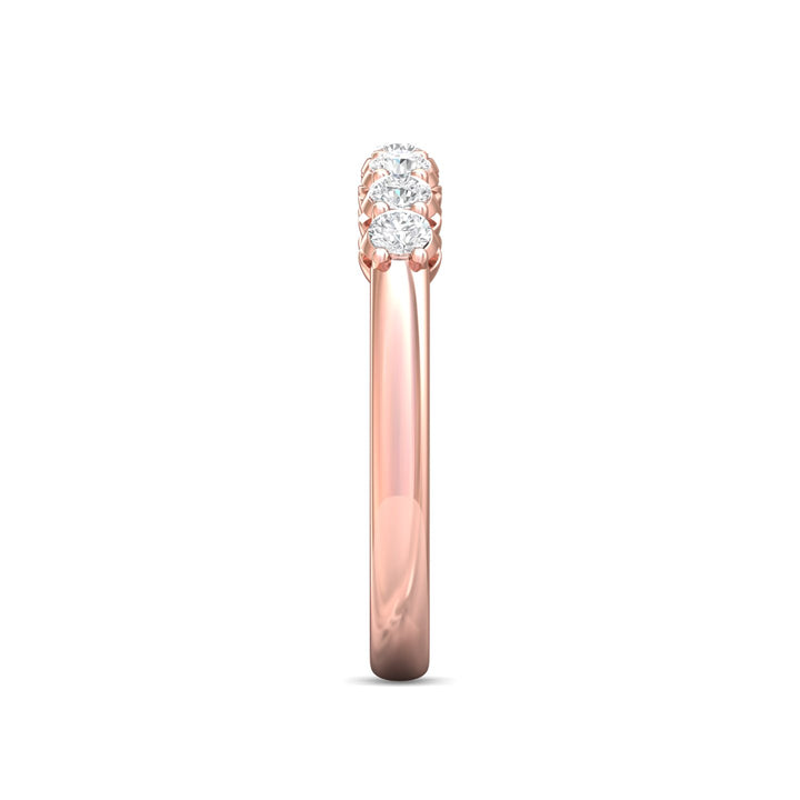 14K Gold Pink Channel/Shared Prong Wedding Band from the Channel/Shared Prong collection - SPWBAR7-.50_14KP