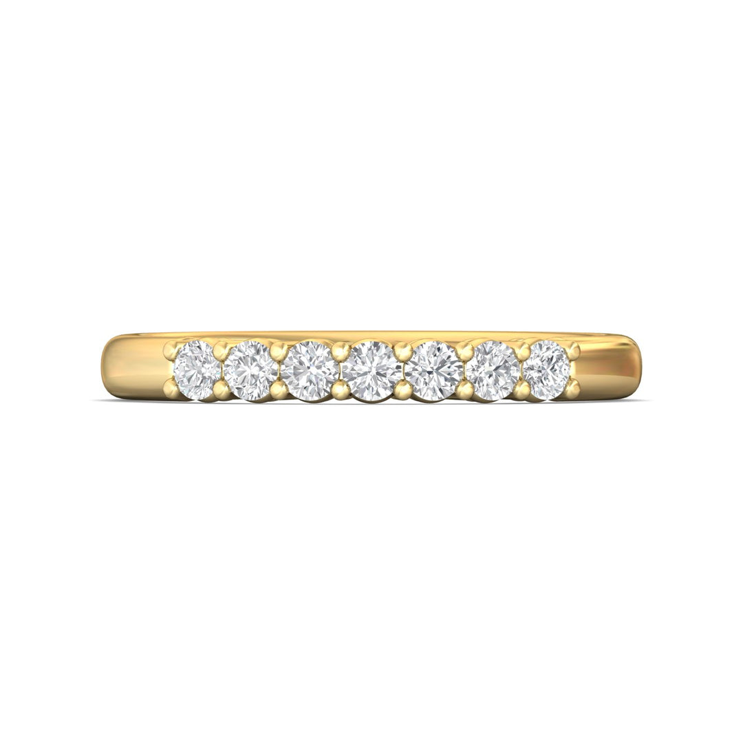 14K Gold Yellow Channel/Shared Prong Wedding Band from the Channel/Shared Prong collection - SPWBAR7-.35_14KY