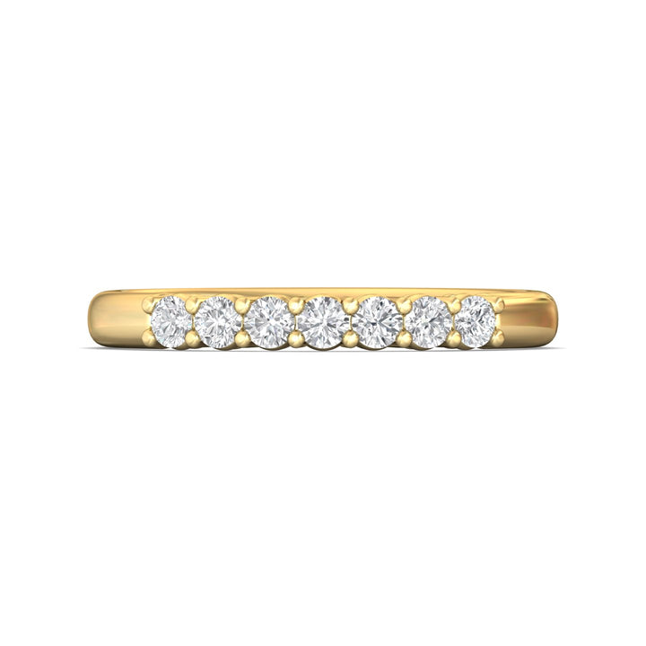 14K Gold Yellow Channel/Shared Prong Wedding Band from the Channel/Shared Prong collection - SPWBAR7-.35_14KY