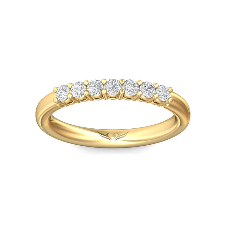 14K Gold Yellow Channel/Shared Prong Wedding Band from the Channel/Shared Prong collection - SPWBAR7-.35_14KY