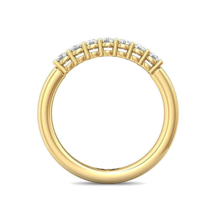 18K Gold Yellow Channel/Shared Prong Wedding Band from the Channel/Shared Prong collection - SPWBAR7-.35_18KY