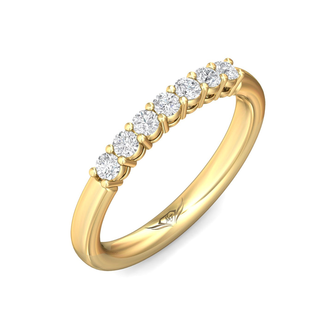 14K Gold Yellow Channel/Shared Prong Wedding Band from the Channel/Shared Prong collection - SPWBAR7-.35_14KY