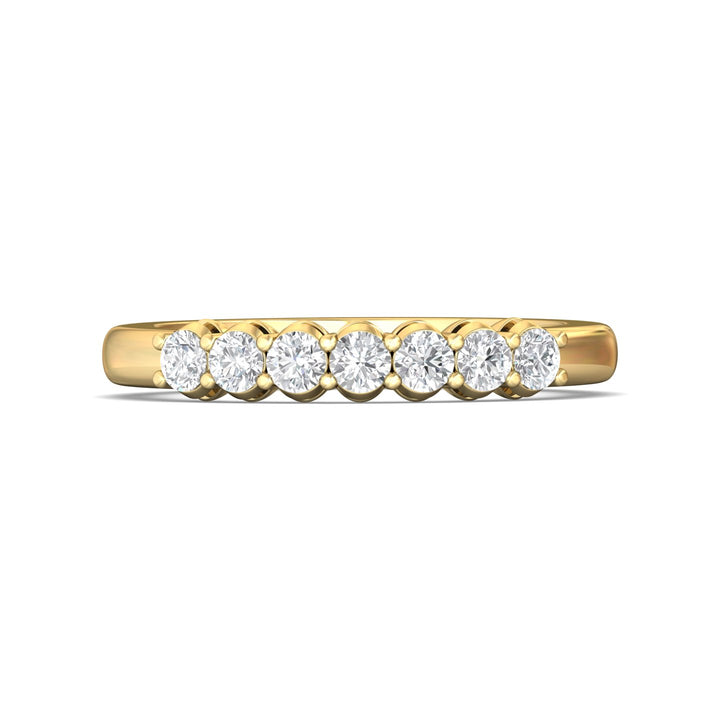 14K Gold Yellow Channel/Shared Prong Wedding Band from the Channel/Shared Prong collection - SPWBAR7-.50_14KY