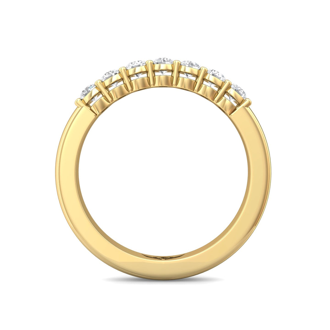 18K Gold Yellow Channel/Shared Prong Wedding Band from the Channel/Shared Prong collection - SPWBAR7-.50_18KY