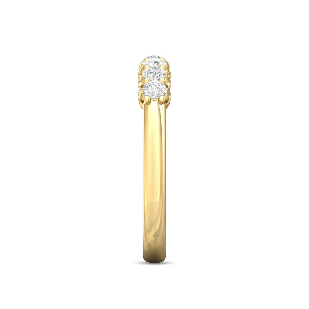 18K Gold Yellow Channel/Shared Prong Wedding Band from the Channel/Shared Prong collection - SPWBAR7-.50_18KY