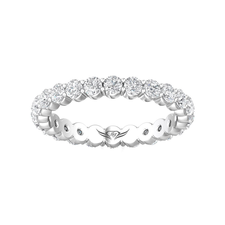 14K Gold White Channel/Shared Prong Wedding Band from the Channel/Shared Prong collection - SPWBFR-24-1.55_14KW