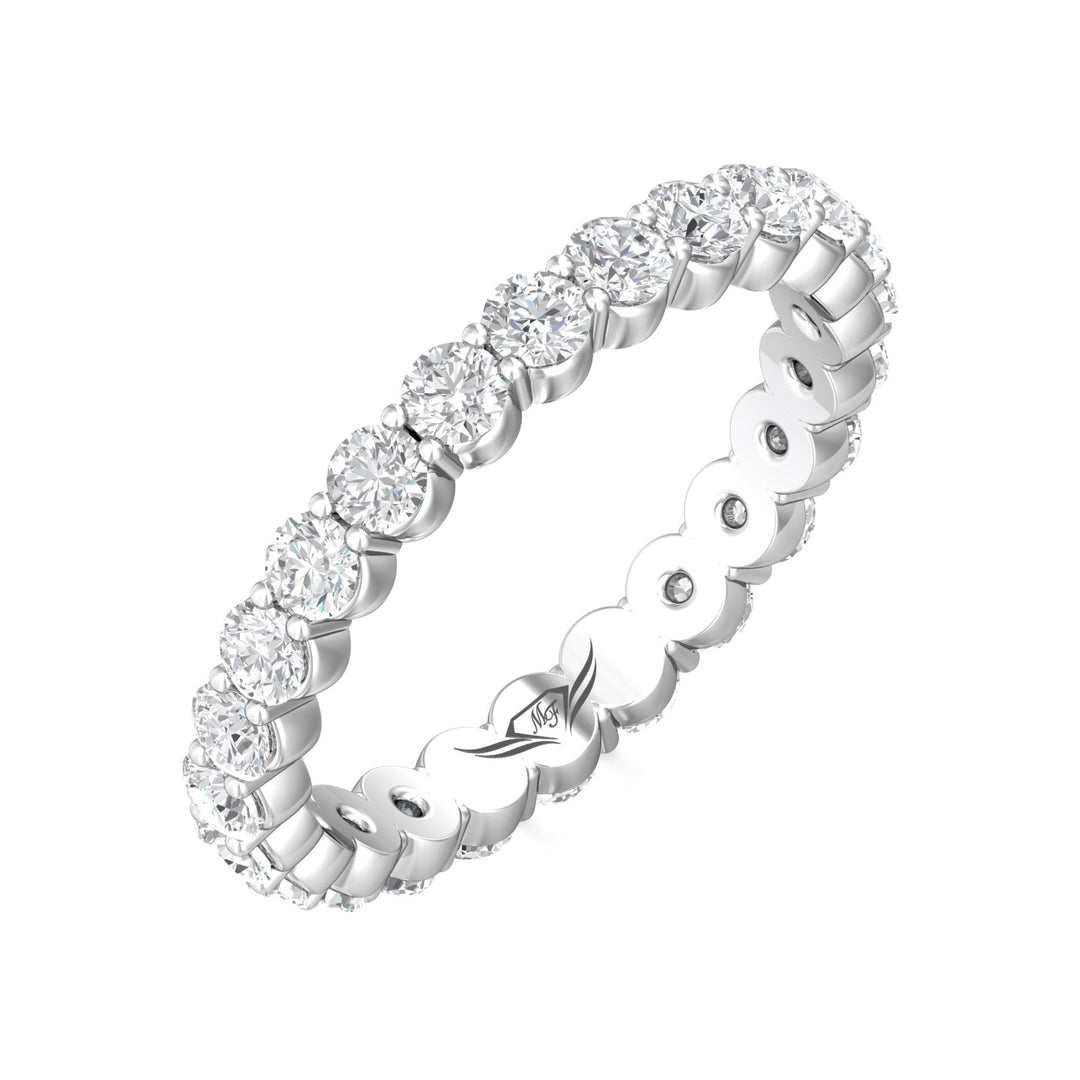 Platinum White Channel/Shared Prong Wedding Band from the Channel/Shared Prong collection - SPWBFR-24-1.55_PlatW