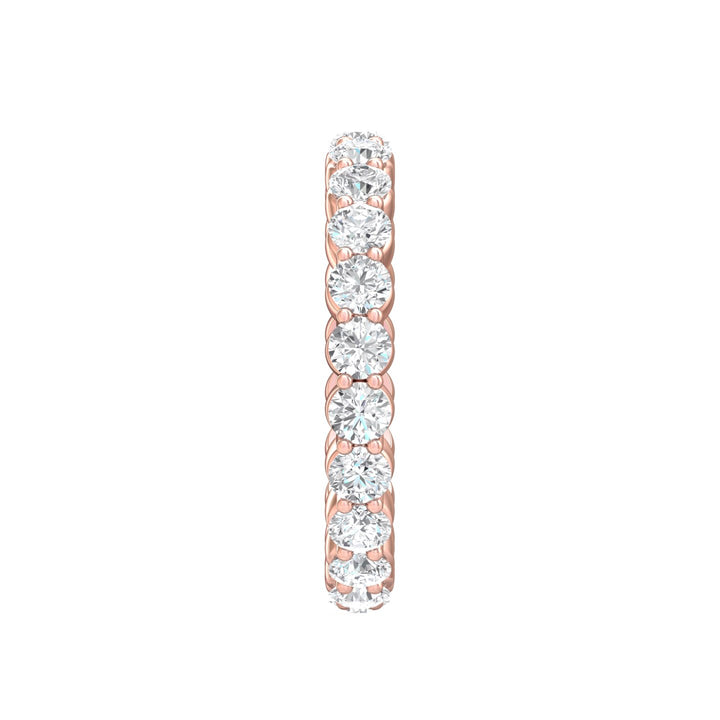 14K Gold Pink Channel/Shared Prong Wedding Band from the Channel/Shared Prong collection - SPWBFR-22-1.85_14KP