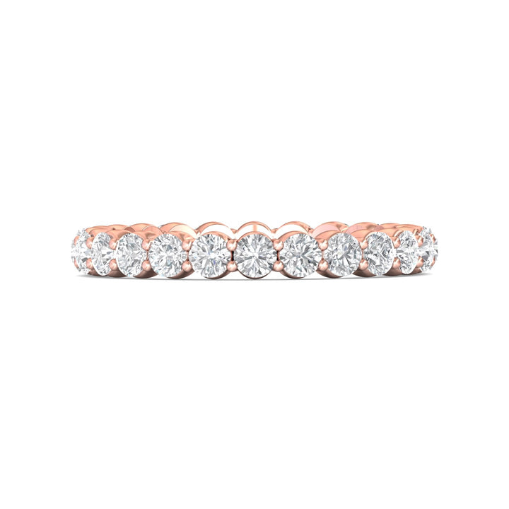 14K Gold Pink Channel/Shared Prong Wedding Band from the Channel/Shared Prong collection - SPWBFR-24-1.55_14KP