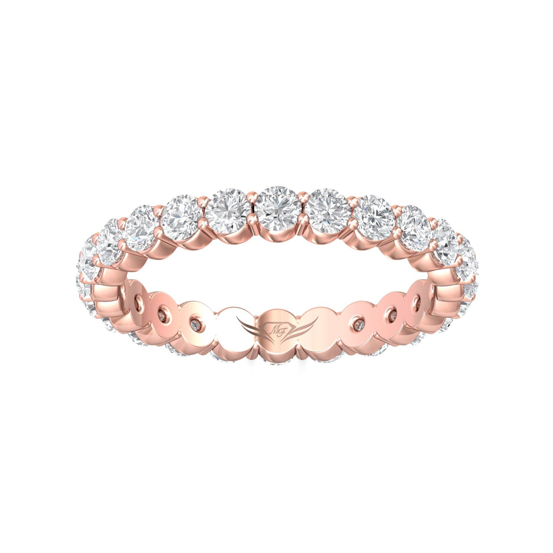 18K Gold Pink Channel/Shared Prong Wedding Band from the Channel/Shared Prong collection - SPWBFR-24-1.55_18KP