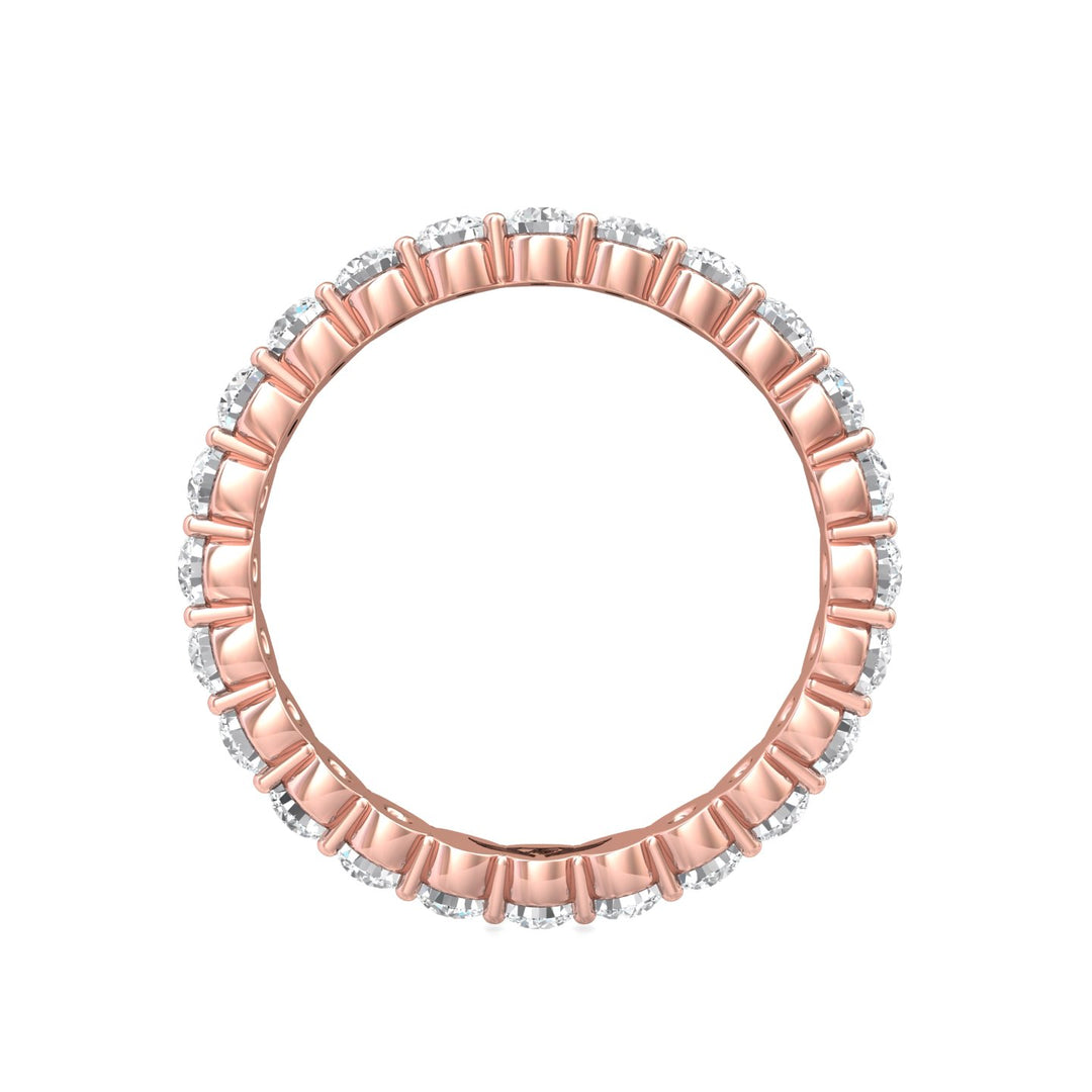 14K Gold Pink Channel/Shared Prong Wedding Band from the Channel/Shared Prong collection - SPWBFR-24-1.55_14KP