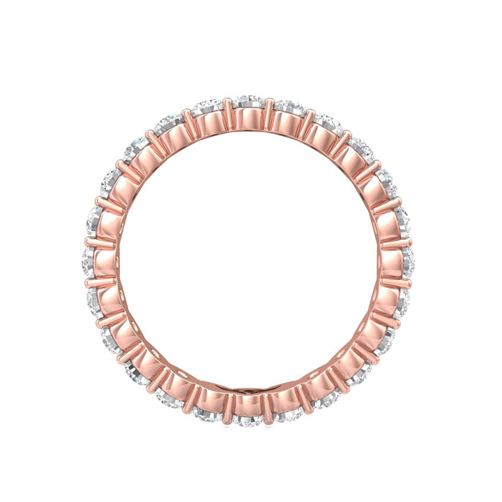 18K Gold Pink Channel/Shared Prong Wedding Band from the Channel/Shared Prong collection - SPWBFR-24-1.55_18KP