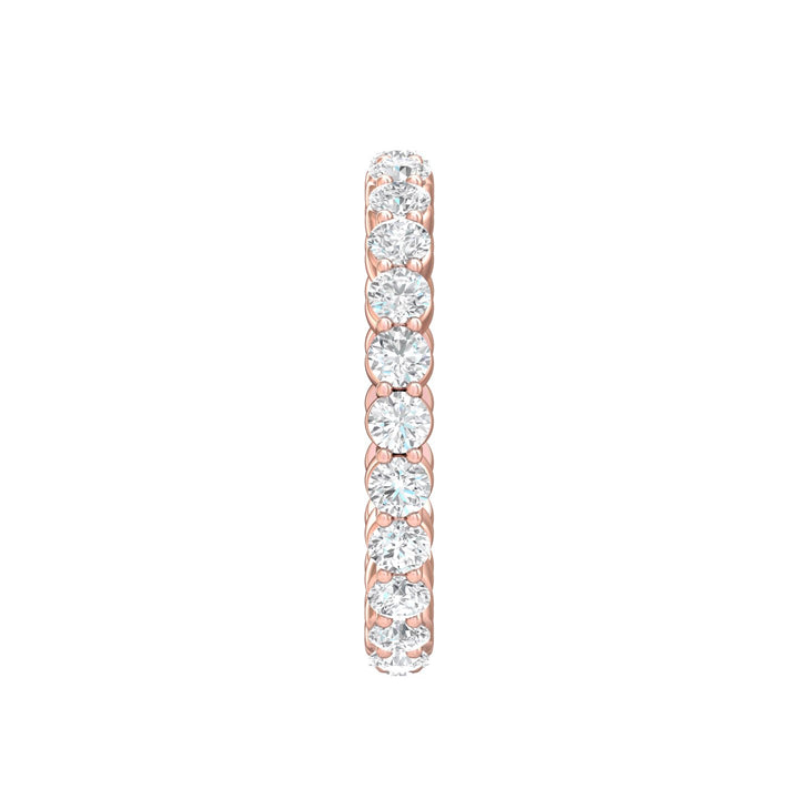 14K Gold Pink Channel/Shared Prong Wedding Band from the Channel/Shared Prong collection - SPWBFR-24-1.55_14KP