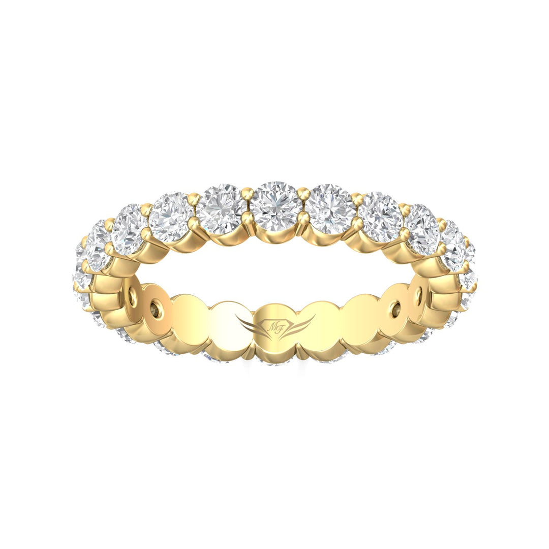 18K Gold Yellow Channel/Shared Prong Wedding Band from the Channel/Shared Prong collection - SPWBFR-22-1.85_18KY