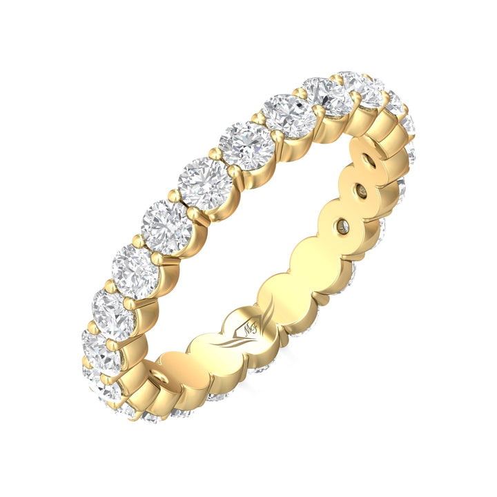 14K Gold Yellow Channel/Shared Prong Wedding Band from the Channel/Shared Prong collection - SPWBFR-22-1.85_14KY