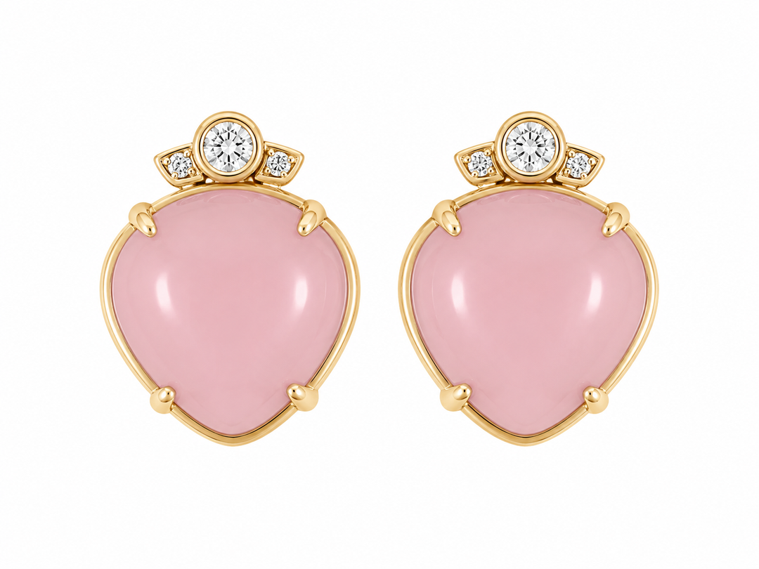 Syna 18K Yellow Gold Mogul Chalcedony 0.15 ctw Diamond Earrings