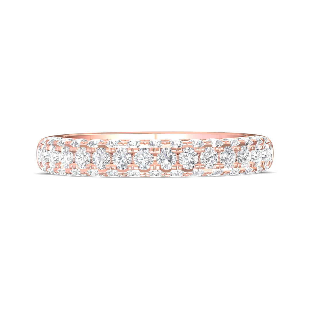 14K Gold Pink Micropave Wedding Band from the Micropave collection - V5211LWB_14KP