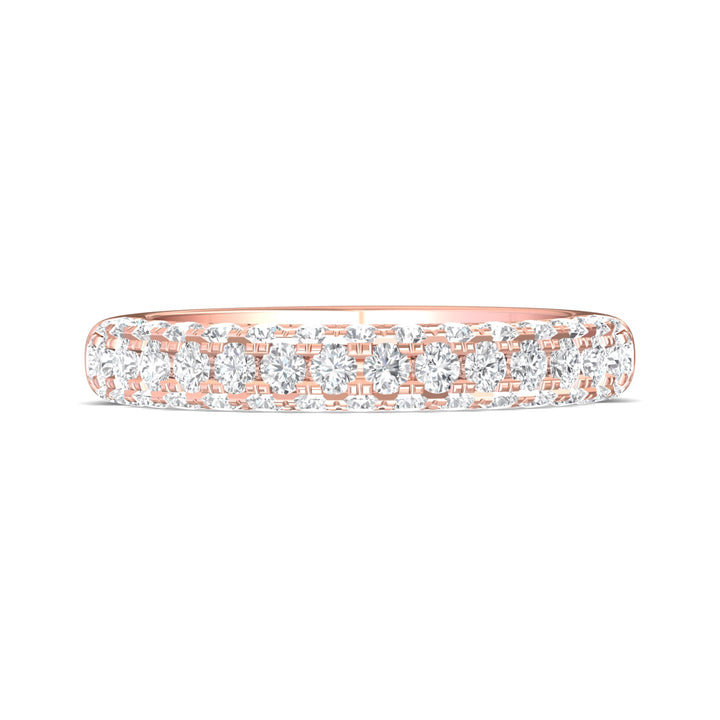 14K Gold Pink Micropave Wedding Band from the Micropave collection - V5211LWB_14KP