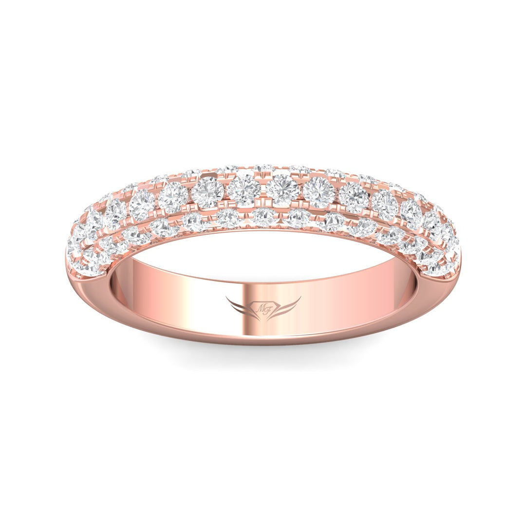18K Gold Pink Micropave Wedding Band from the Micropave collection - V5211LWB_18KP