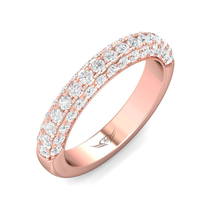 18K Gold Pink Micropave Wedding Band from the Micropave collection - V5211LWB_18KP