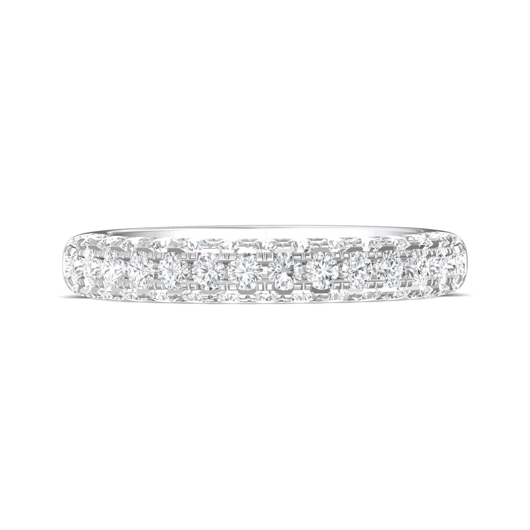 18K Gold White Micropave Wedding Band from the Micropave collection - V5211LWB_18KW