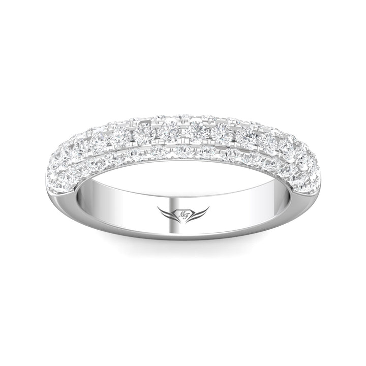 14K Gold White Micropave Wedding Band from the Micropave collection - V5211LWB_14KW