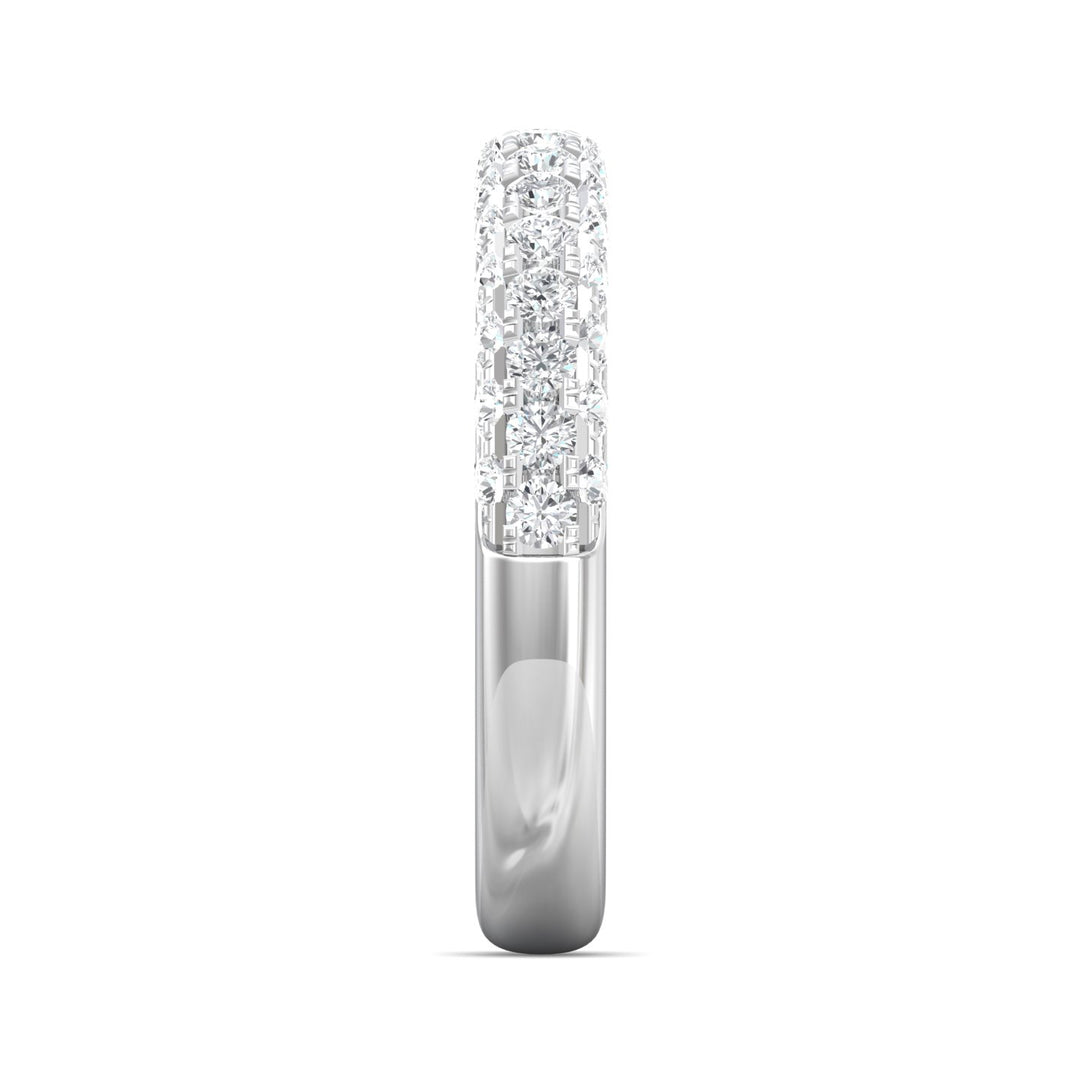 18K Gold White Micropave Wedding Band from the Micropave collection - V5211LWB_18KW