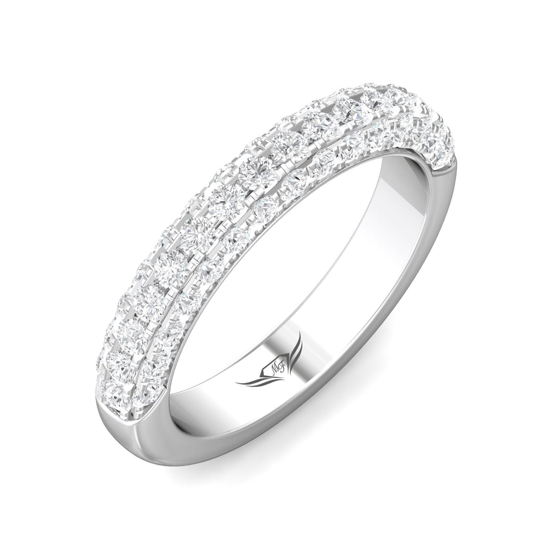 14K Gold White Micropave Wedding Band from the Micropave collection - V5211LWB_14KW