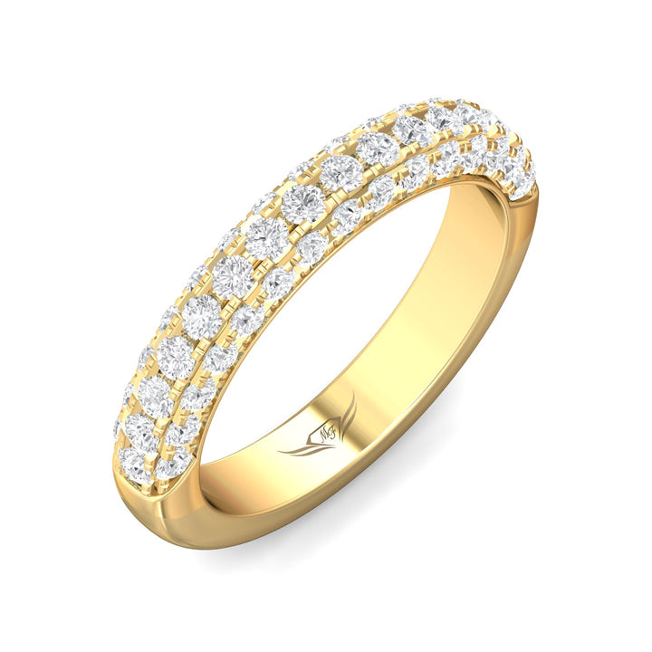 14K Gold Yellow Micropave Wedding Band from the Micropave collection - V5211LWB_14KY