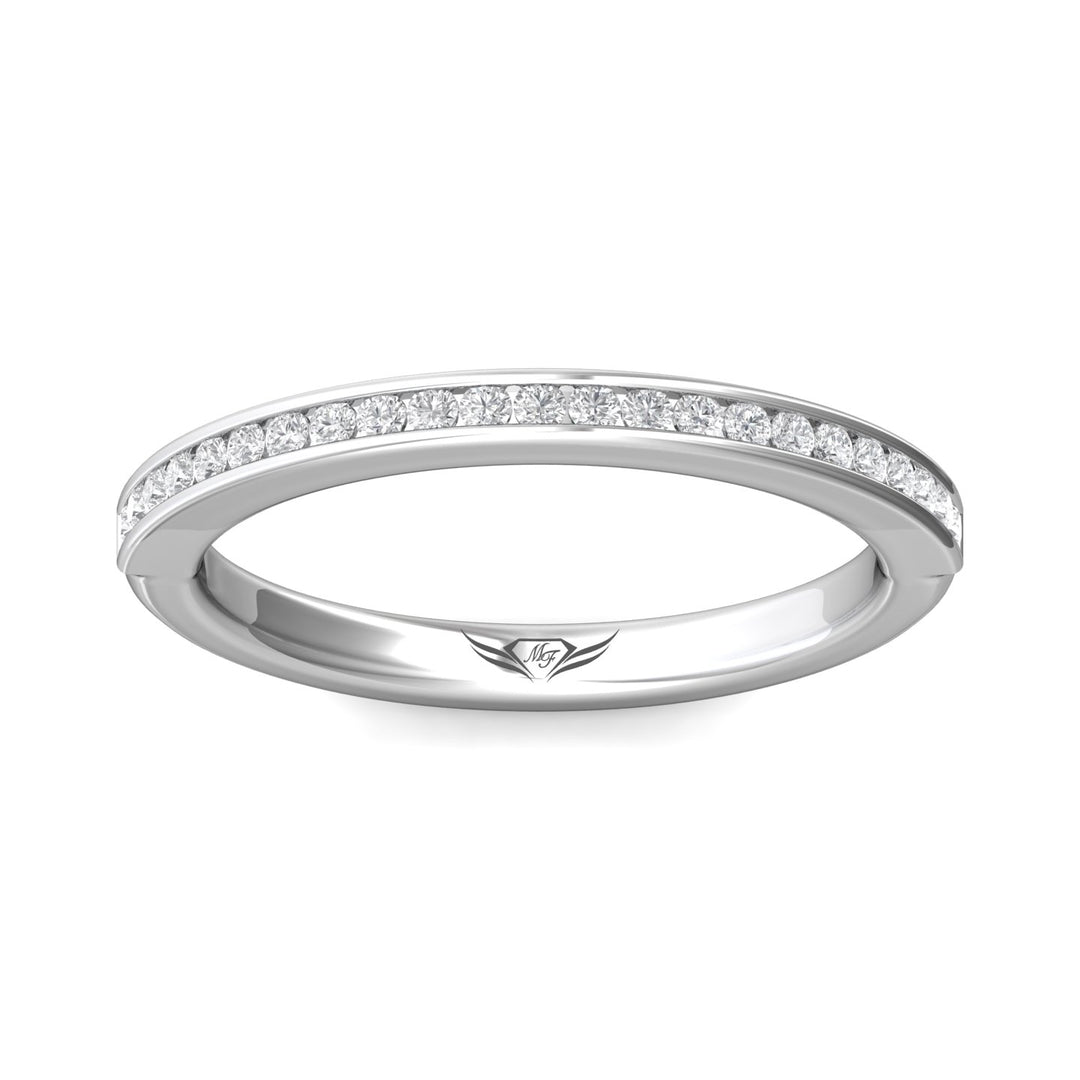 Channel/Shared Prong Wedding Band from the Channel/Shared Prong collection