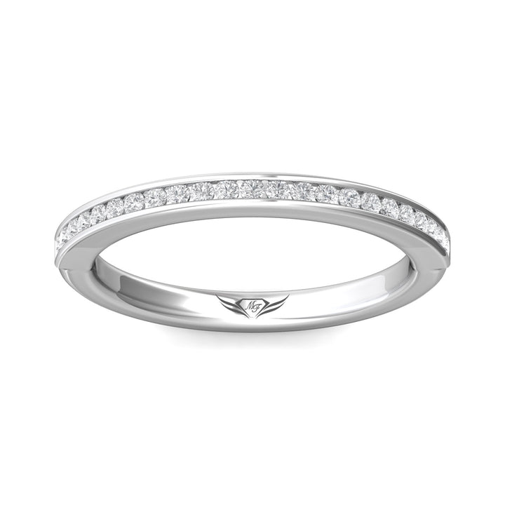 14K Gold White Channel/Shared Prong Wedding Band from the Channel/Shared Prong collection - VC08XSRWB_14KW