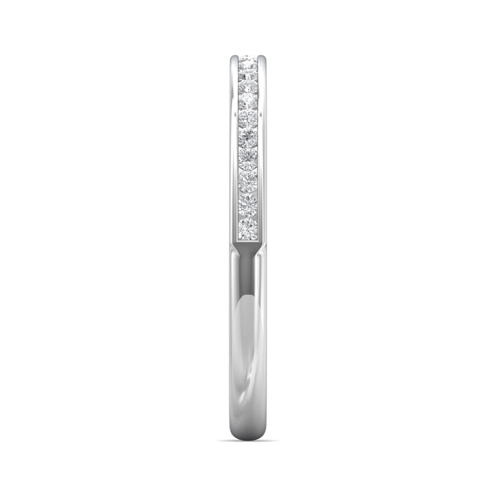 14K Gold White Channel/Shared Prong Wedding Band from the Channel/Shared Prong collection - VC08XSRWB_14KW