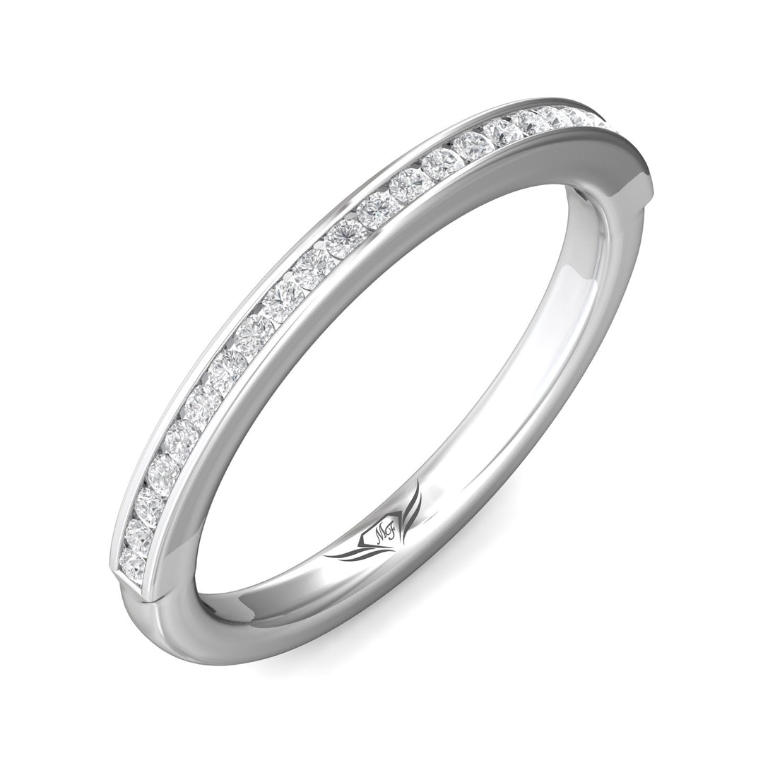 14K Gold White Channel/Shared Prong Wedding Band from the Channel/Shared Prong collection - VC08XSRWB_14KW