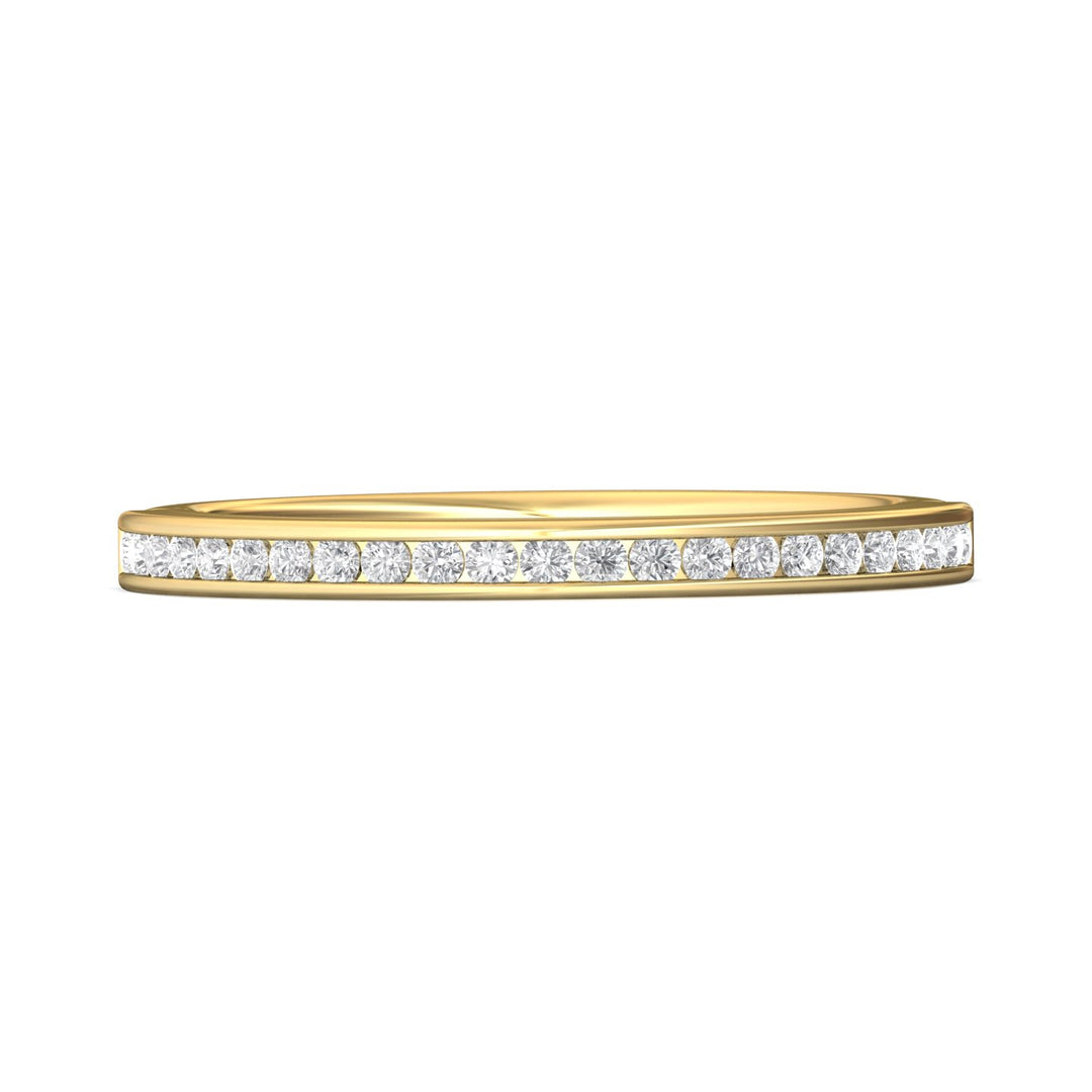 18K Gold Yellow Channel/Shared Prong Wedding Band from the Channel/Shared Prong collection - VC08XSRWB_18KY