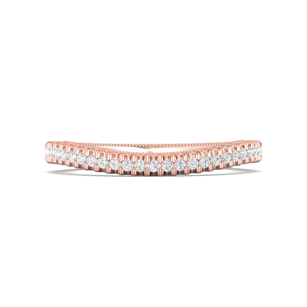 14K Gold Pink Micropave Wedding Band from the Micropave collection - VM01WB_14KP
