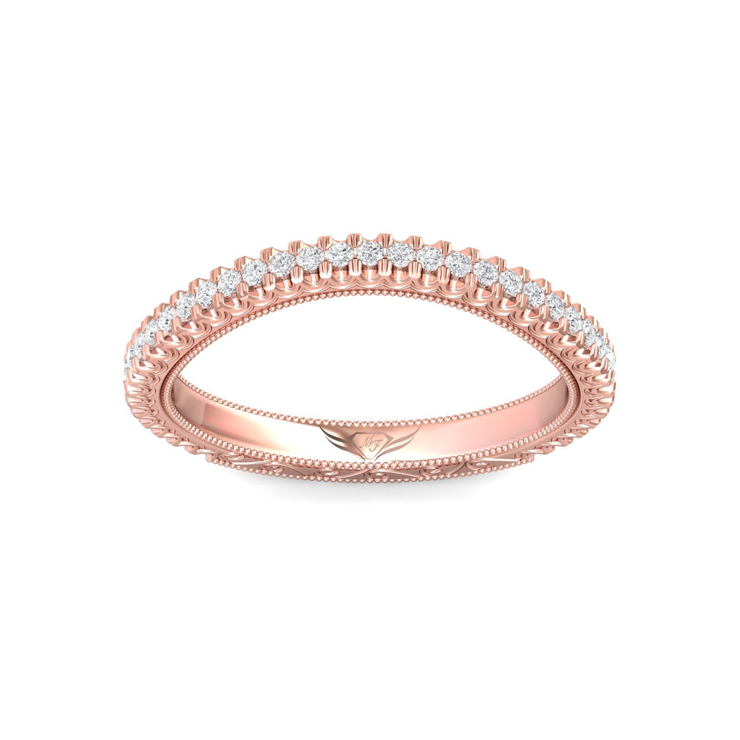 14K Gold Pink Micropave Wedding Band from the Micropave collection - VM01WB_14KP