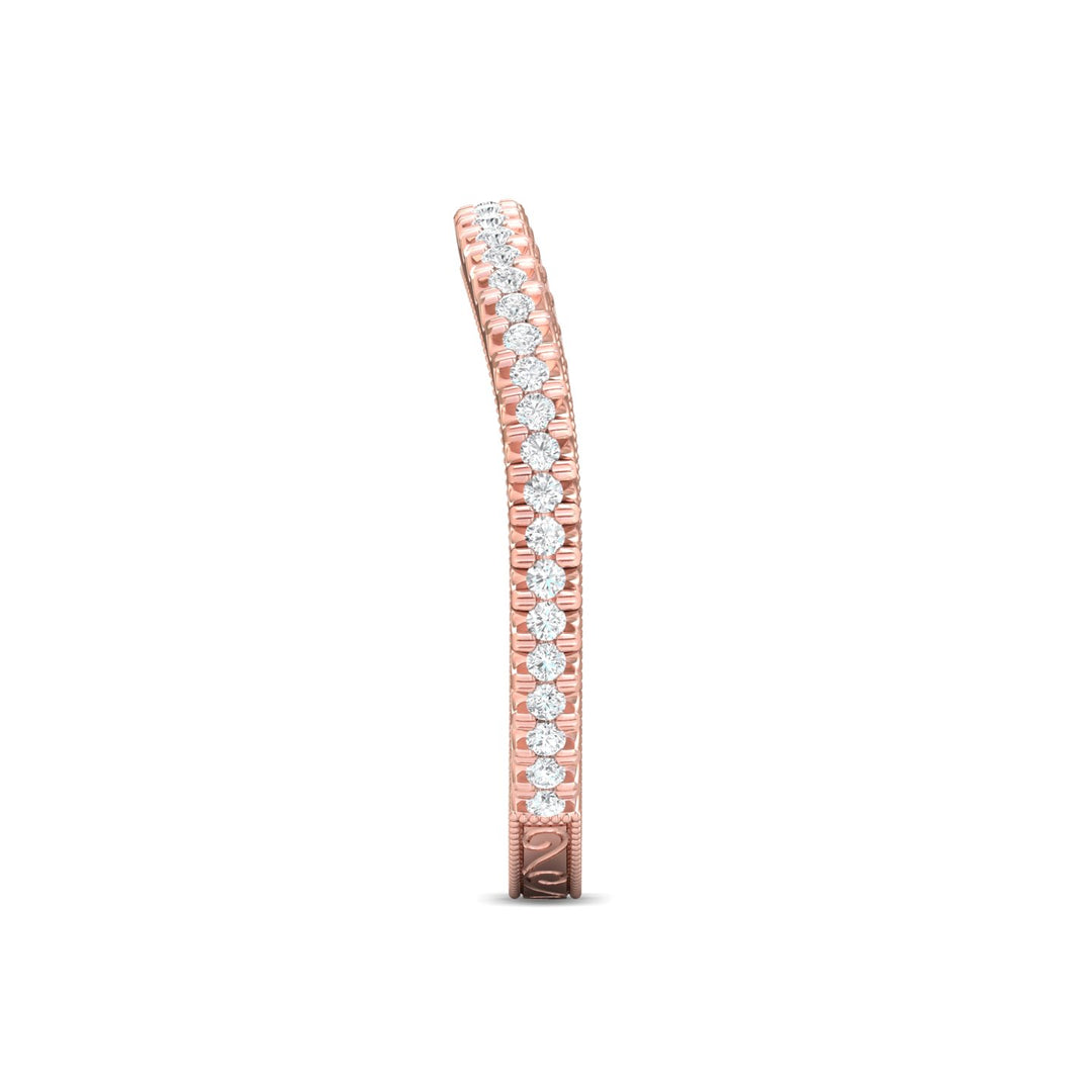 14K Gold Pink Micropave Wedding Band from the Micropave collection - VM01WB_14KP