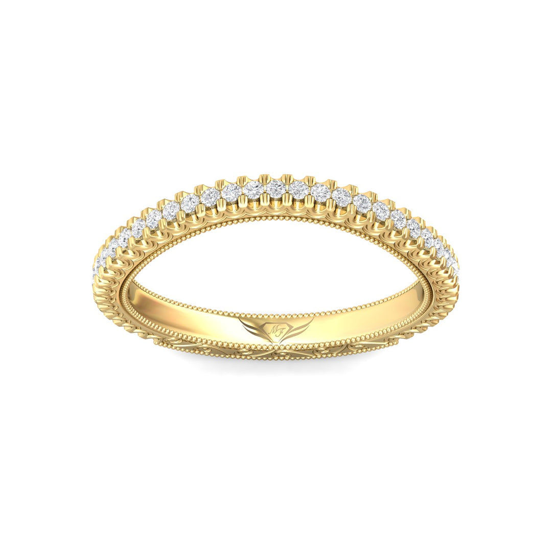 14K Gold Yellow Micropave Wedding Band from the Micropave collection - VM01WB_14KY