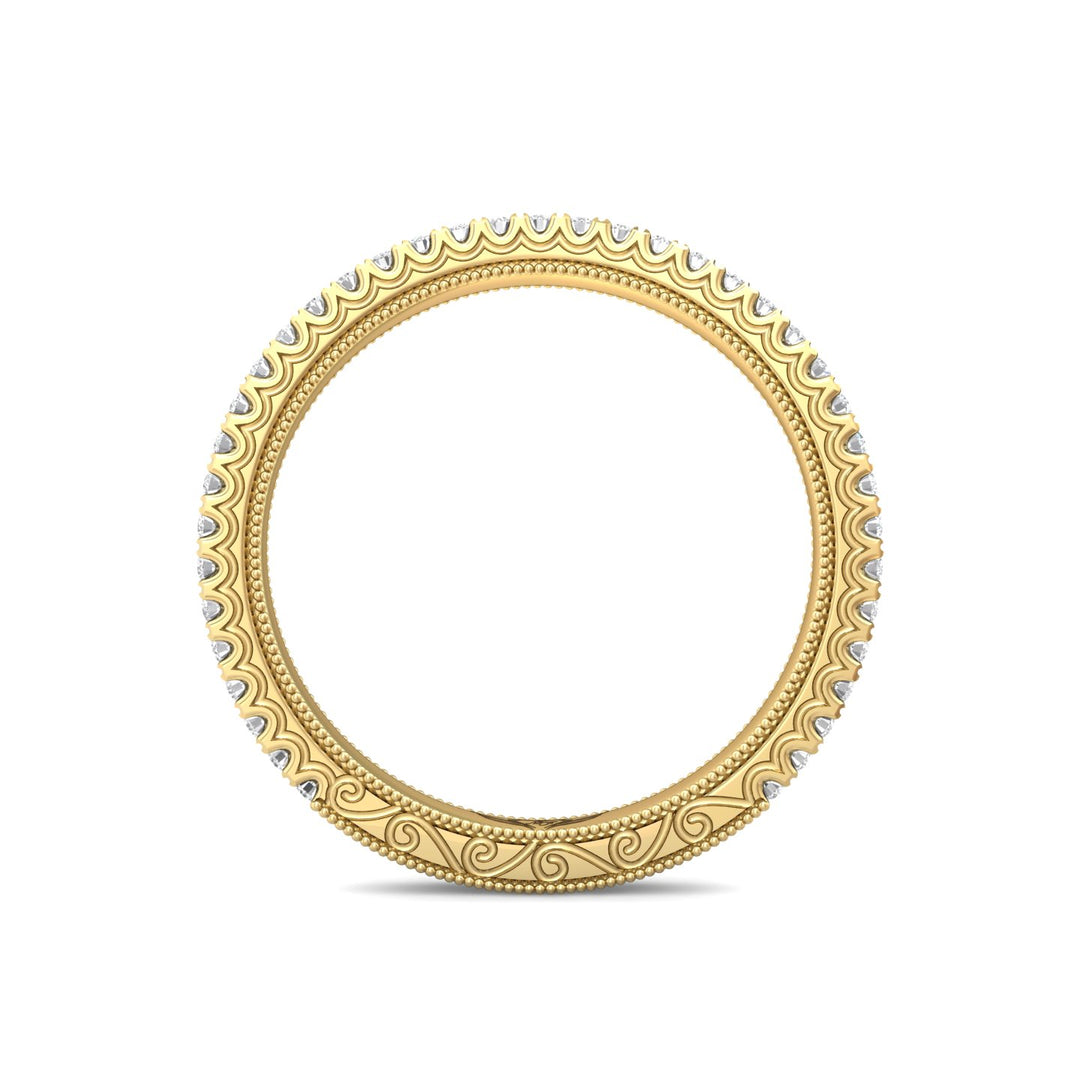 14K Gold Yellow Micropave Wedding Band from the Micropave collection - VM01WB_14KY