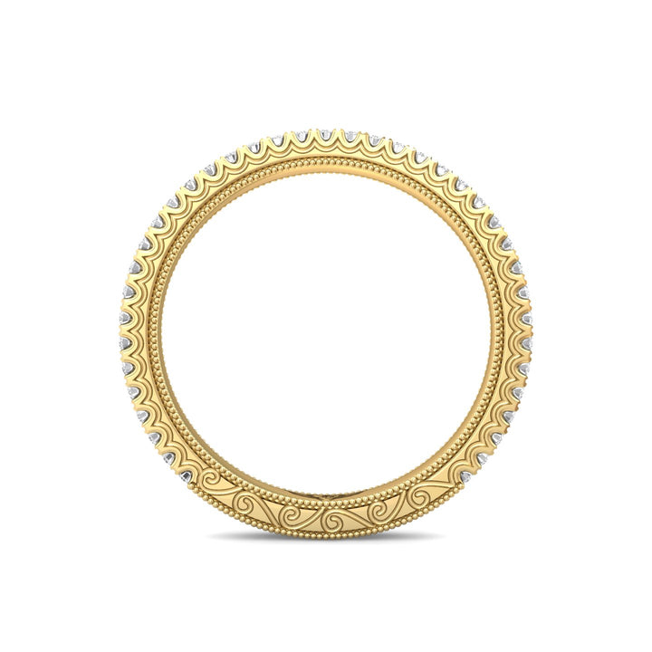 14K Gold Yellow Micropave Wedding Band from the Micropave collection - VM01WB_14KY