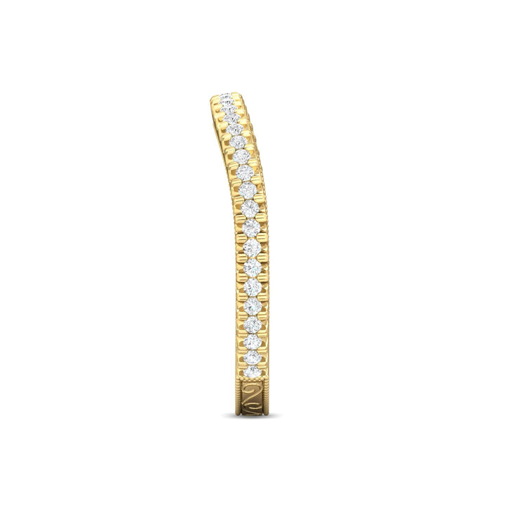 14K Gold Yellow Micropave Wedding Band from the Micropave collection - VM01WB_14KY