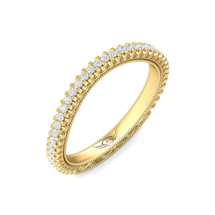 14K Gold Yellow Micropave Wedding Band from the Micropave collection - VM01WB_14KY