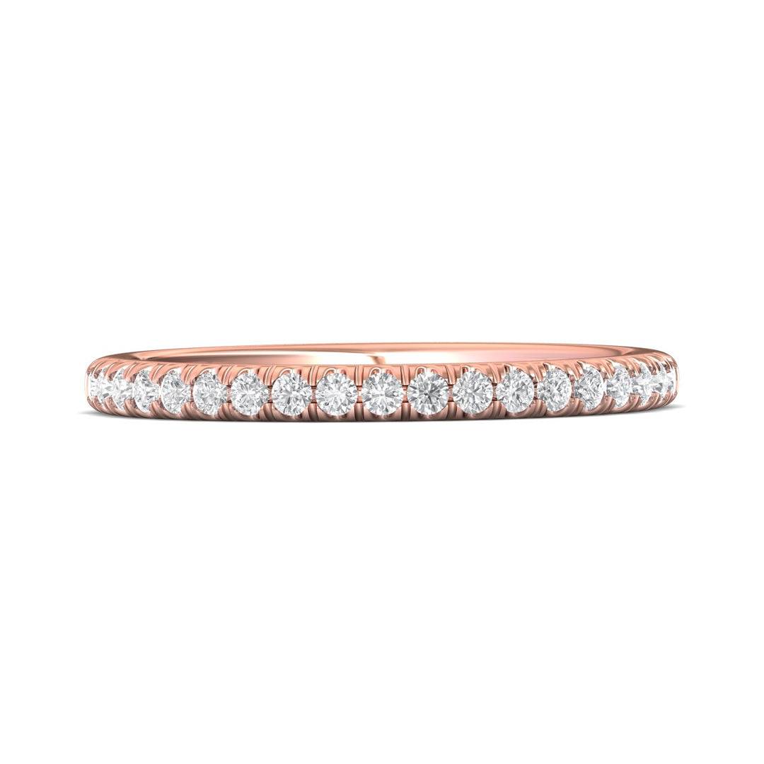 18K Gold Pink Micropave Wedding Band from the Micropave collection - VM02WB_18KP