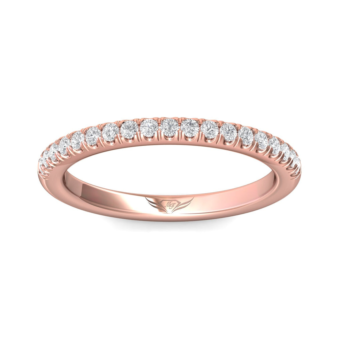 14K Gold Pink Micropave Wedding Band from the Micropave collection - VM02WB_14KP