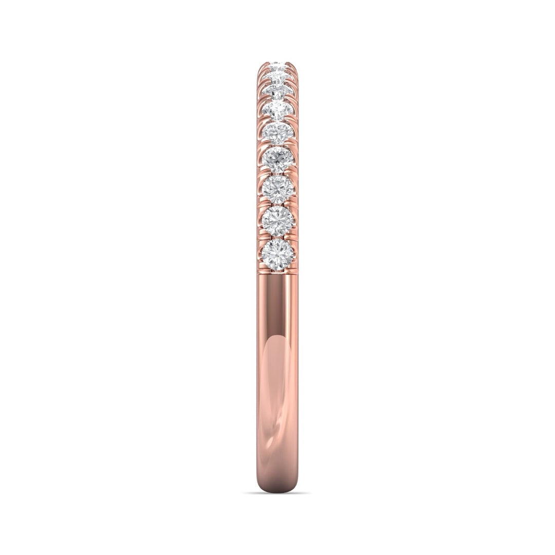 18K Gold Pink Micropave Wedding Band from the Micropave collection - VM02WB_18KP