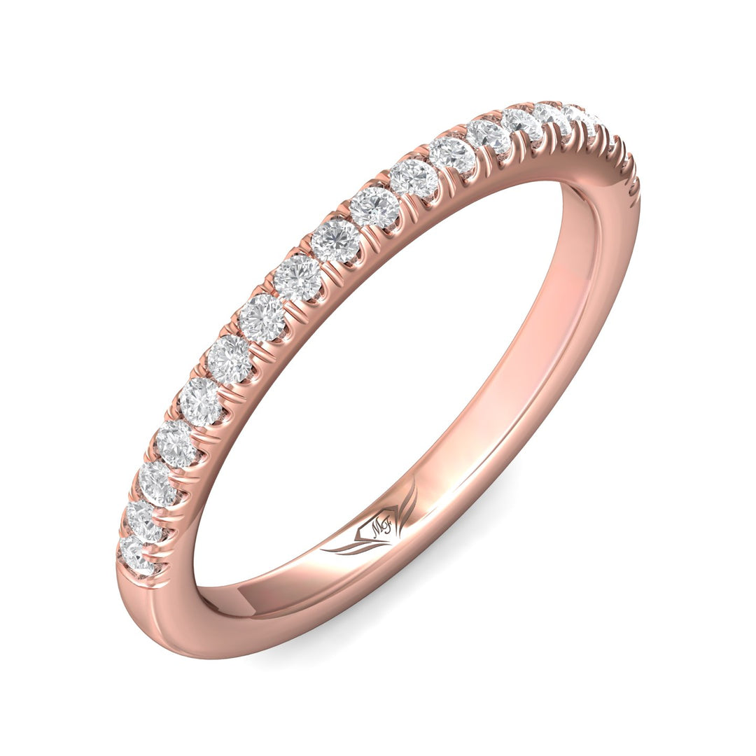 14K Gold Pink Micropave Wedding Band from the Micropave collection - VM02WB_14KP