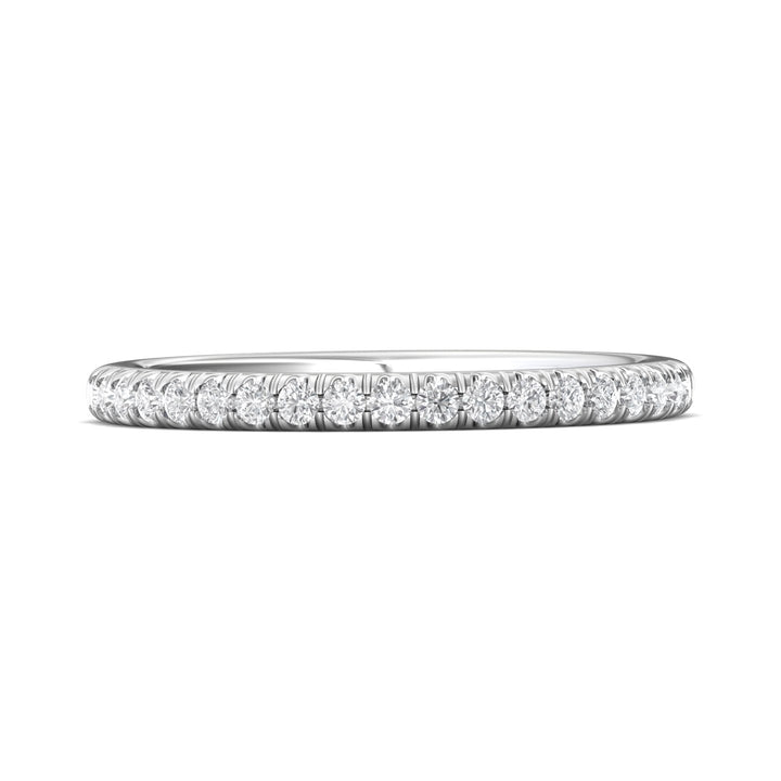 14K Gold White Micropave Wedding Band from the Micropave collection - VM02WB_14KW
