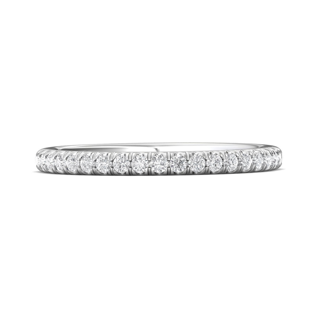 18K Gold White Micropave Wedding Band from the Micropave collection - VM02WB_18KW