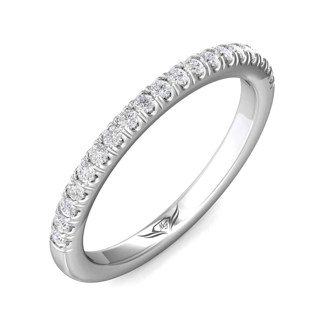 18K Gold White Micropave Wedding Band from the Micropave collection - VM02WB_18KW